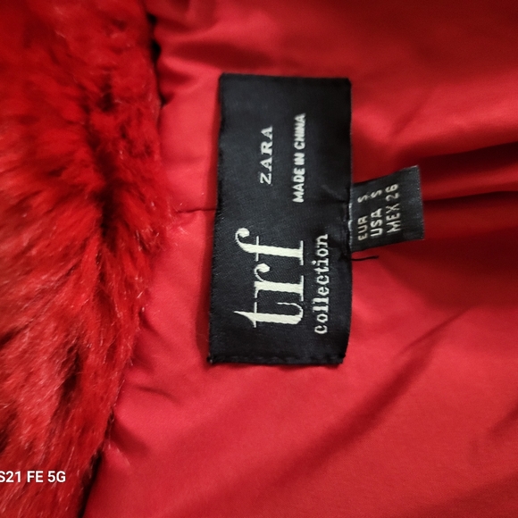 Zara Red Faux Fur Jacket - Picture 5 of 5